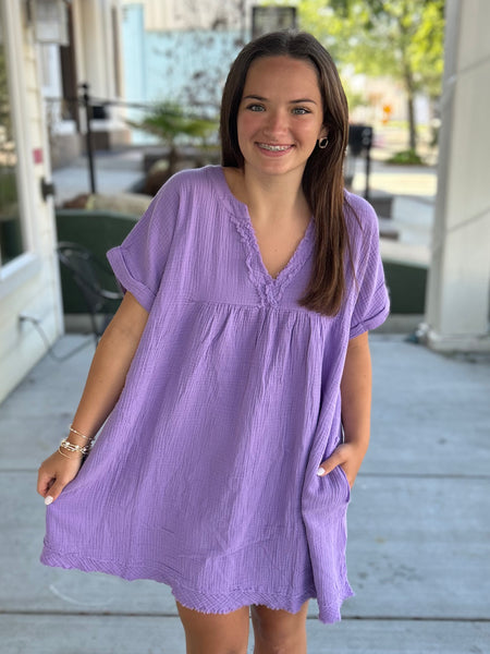 Lavender Haze Gauze Dress