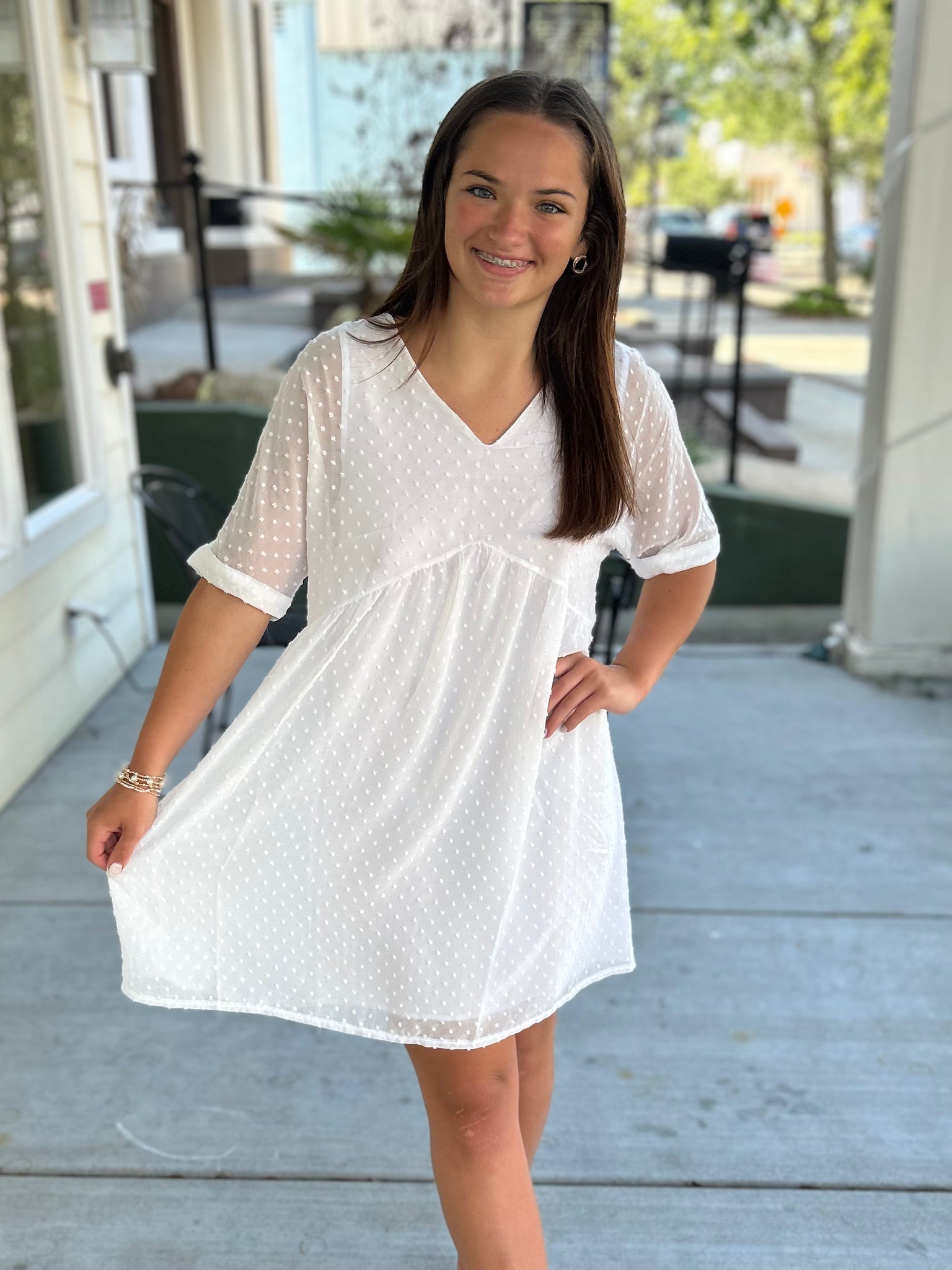 Come Along With Me Dress - White