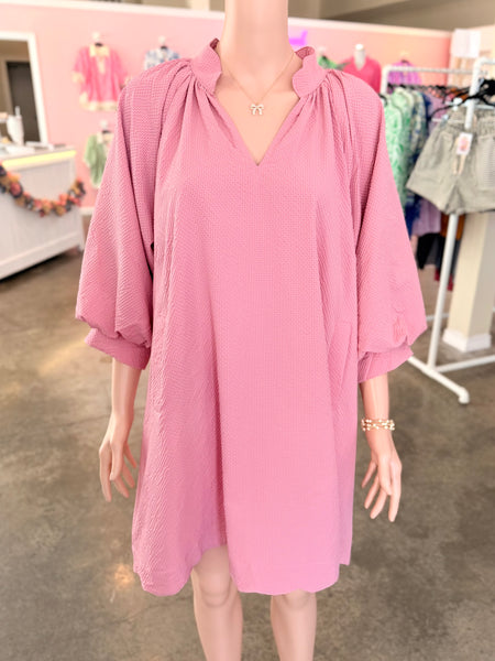 Scalloped Sweetie Dress - Pink