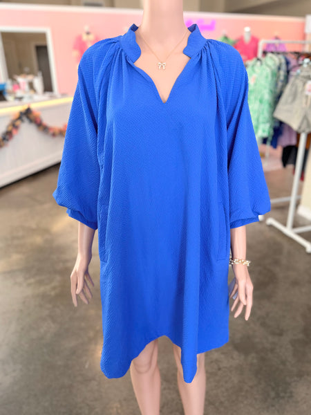 Scalloped Sweetie Dress - Blue