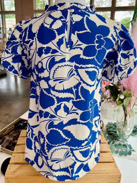 Lost In Paradise Blouse - Blue