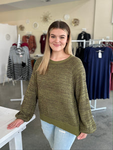 Cozy Popcorn Olive Sweater