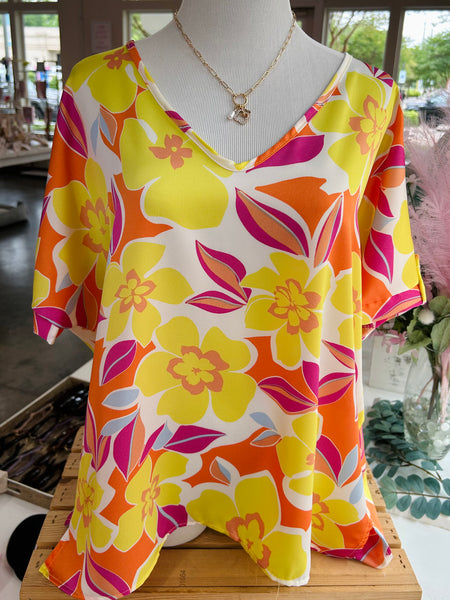 Sunny Petals Top - Yellow