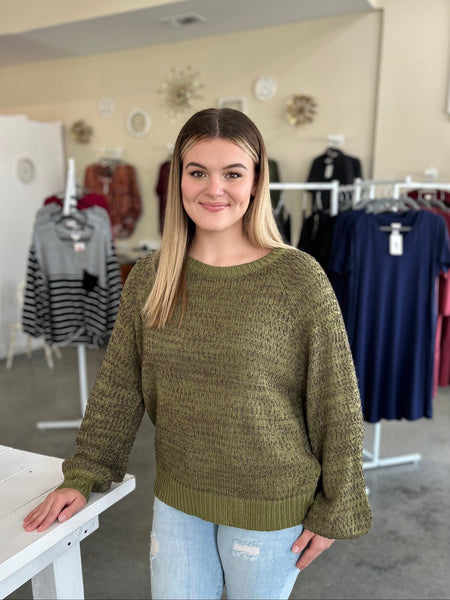 Cozy Popcorn Olive Sweater