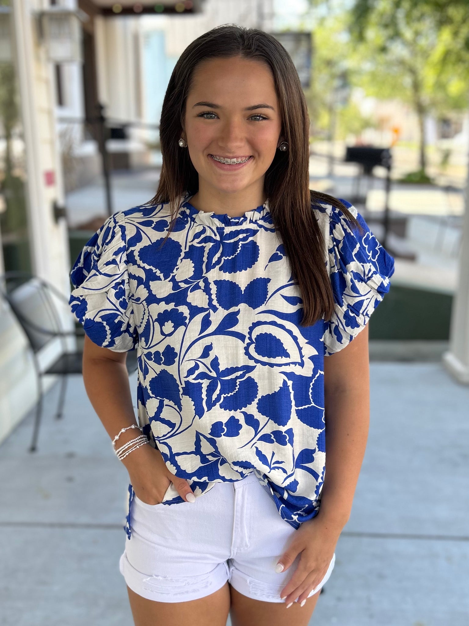 Lost In Paradise Blouse - Blue