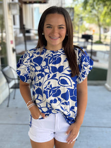 Lost In Paradise Blouse - Blue