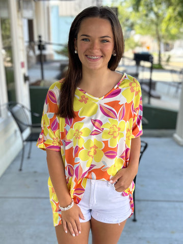 Sunny Petals Top - Yellow