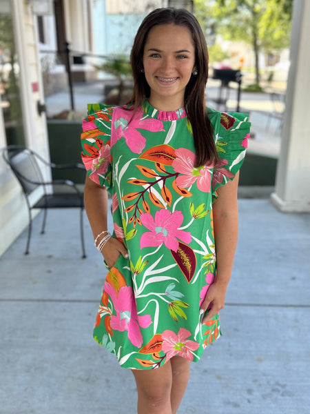 In The Meadows Dress - Green