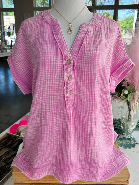 Perfect Promise Gauze Top - Mauve
