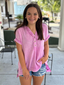 Perfect Promise Gauze Top - Mauve