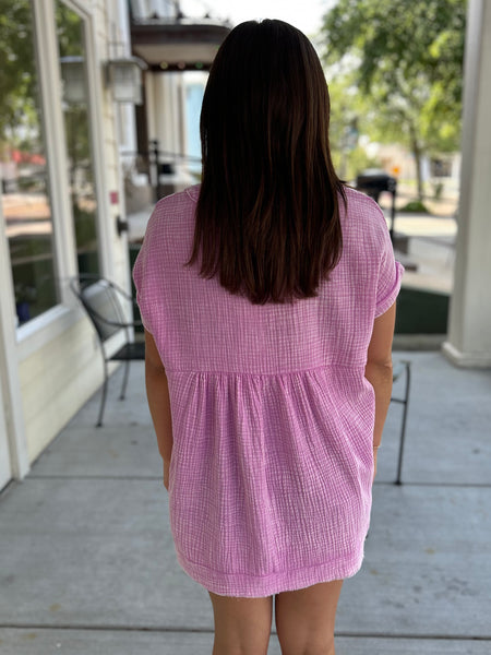 Perfect Promise Gauze Top - Mauve