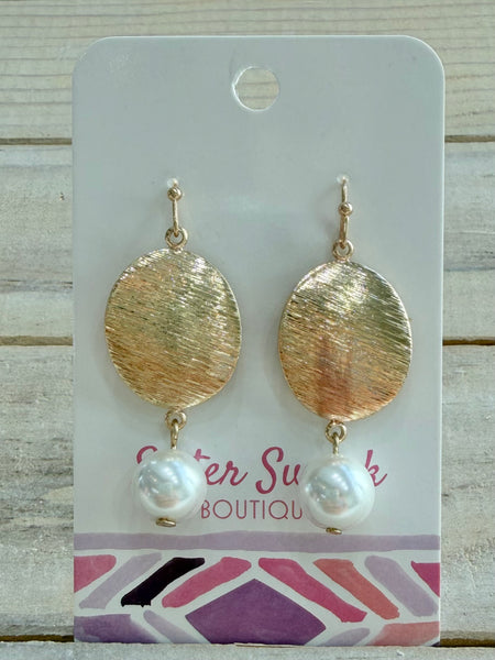 Brushed Pearl Earrings