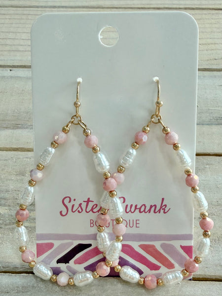 Pearl Perfection Drop Earrings - Pink