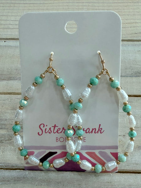 Pearl Perfection Drop Earrings - Mint