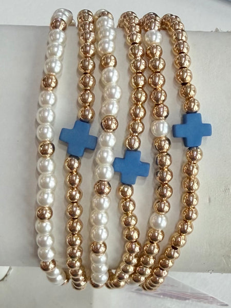 Hope & Grace Bracelet Stack - Blue