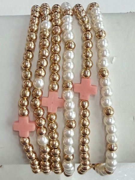 Hope & Grace Bracelet Stack - Pink