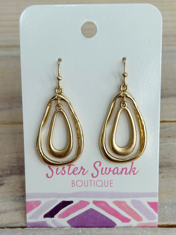 Layer Teardrop Earrings - Gold