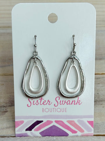 Layer Teardrop Earrings - Sliver