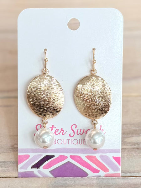 Brushed Pearl Earrings