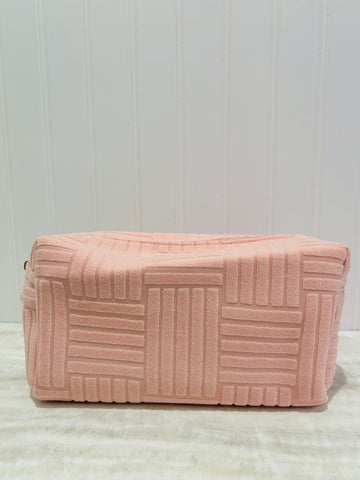 XL Quilted Terry Cloth Travel Pouch - Pink