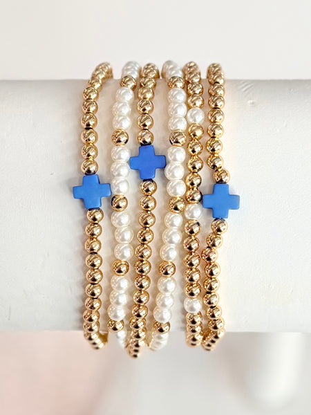 Hope & Grace Bracelet Stack - Blue