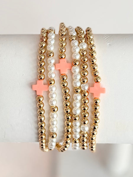 Hope & Grace Bracelet Stack - Pink