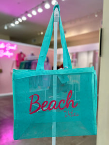 Mesh Beach Vibes Tote - Blue