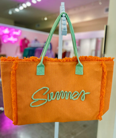 Hello Summer Canvas Tote - Orange