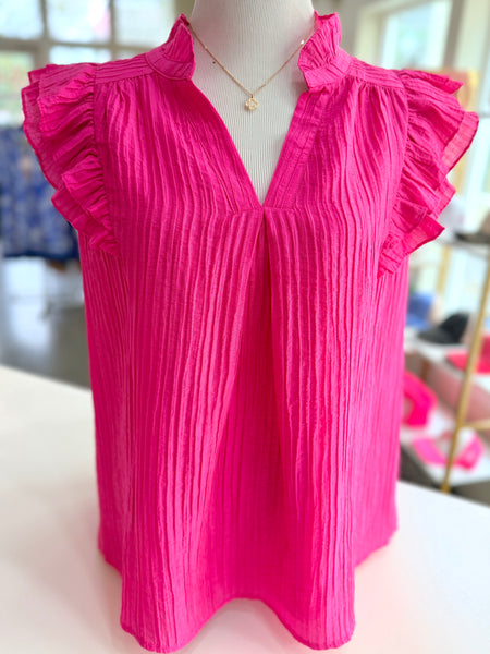 Sweet Ruffle Charm Top - Pink