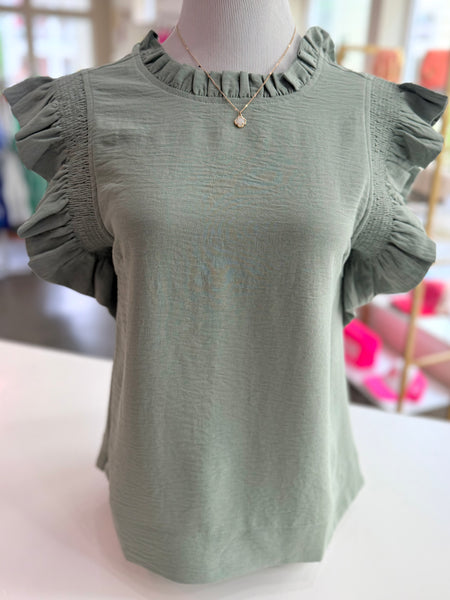 Delicate Details Top - Sage