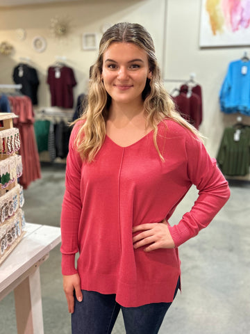 Take It Easy Sweater - Magenta