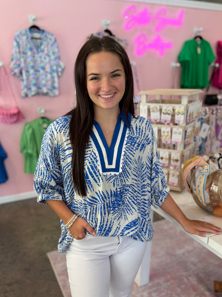 Tropical Escape Top - Blue