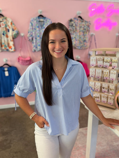 Sweet Stripe Top - Blue