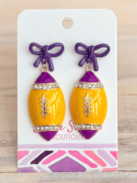 Spirit Bow Earrings - Purple/Yellow