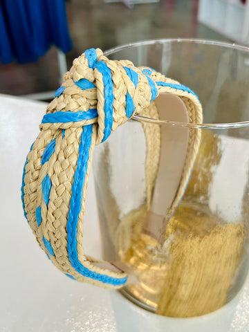 Woven Two Tone Headband - Blue