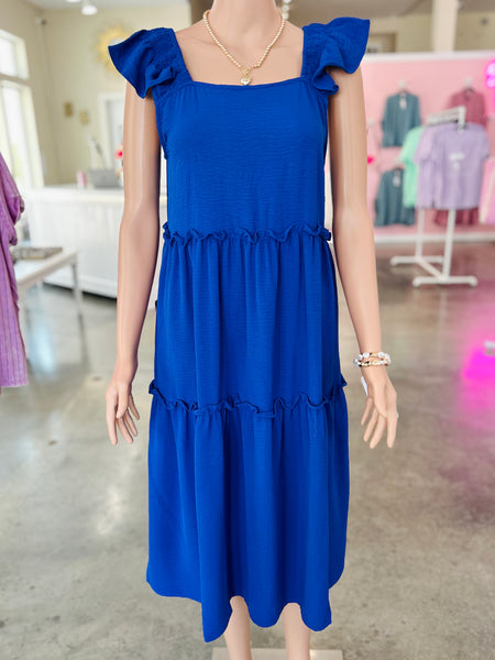 Ruffle and Ready Dress - Blue