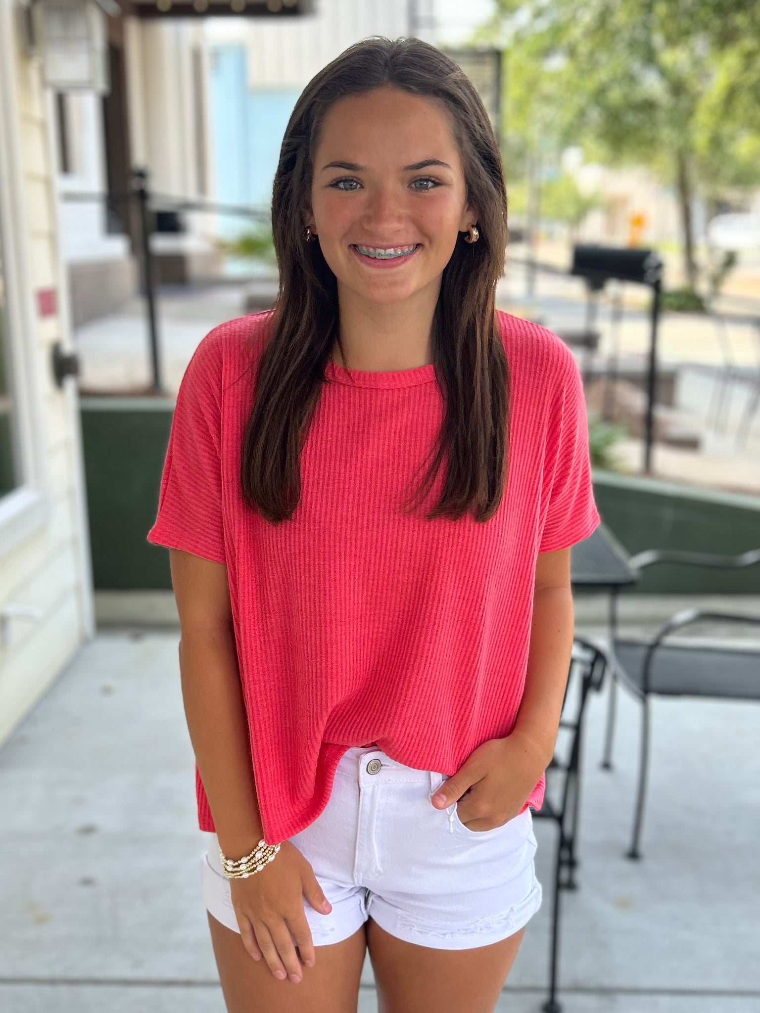 Just Focus Top - Coral