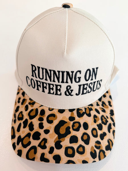 "Running On Coffee & Jesus" Embroidered Cap