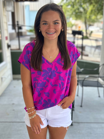 Fresh Blooms Blouse - Purple