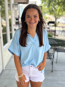 Dramatic Entrance Blouse - Light Blue
