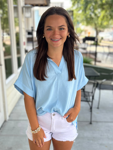 Dramatic Entrance Blouse - Light Blue