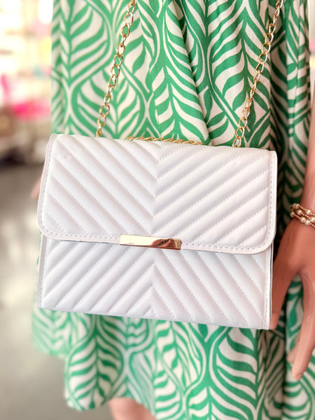 Uptown Charm Shoulder Bag - White