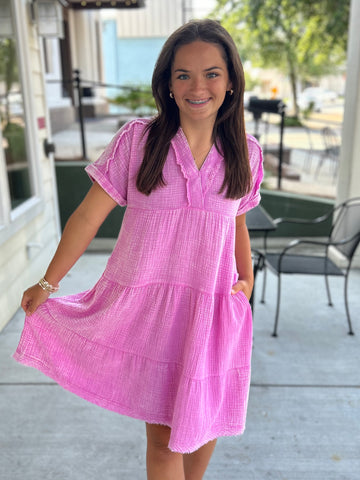 Sweet Thing Gauze Dress - Mauve