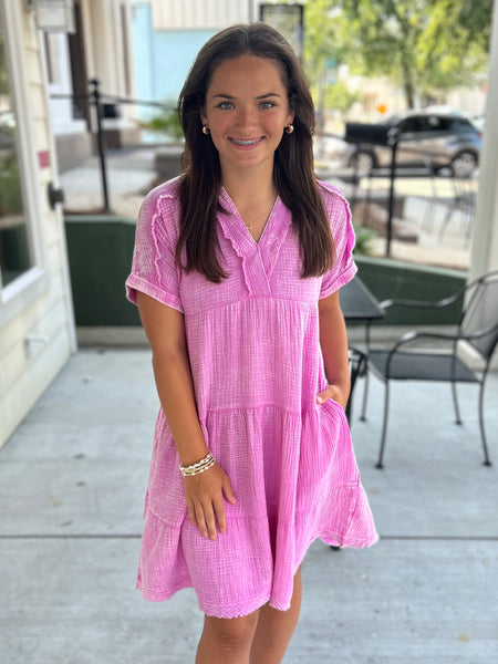 Sweet Thing Gauze Dress - Mauve