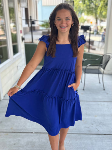 Ruffle and Ready Dress - Blue