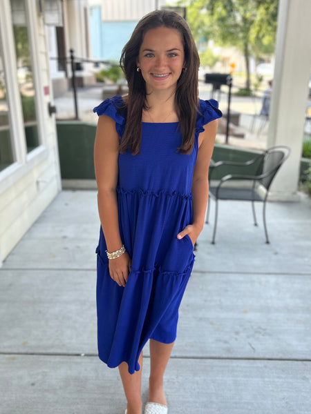 Ruffle and Ready Dress - Blue