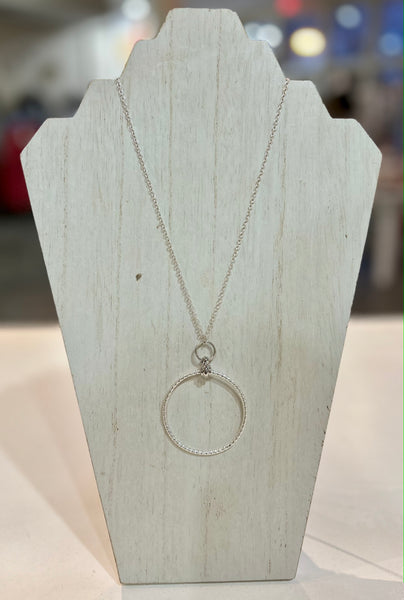 Long Circular Pendant Chain Necklace