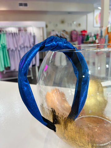 Metallic Knot Headband - Blue