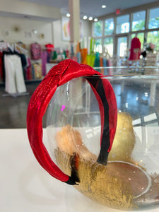 Metallic Knot Headband - Red