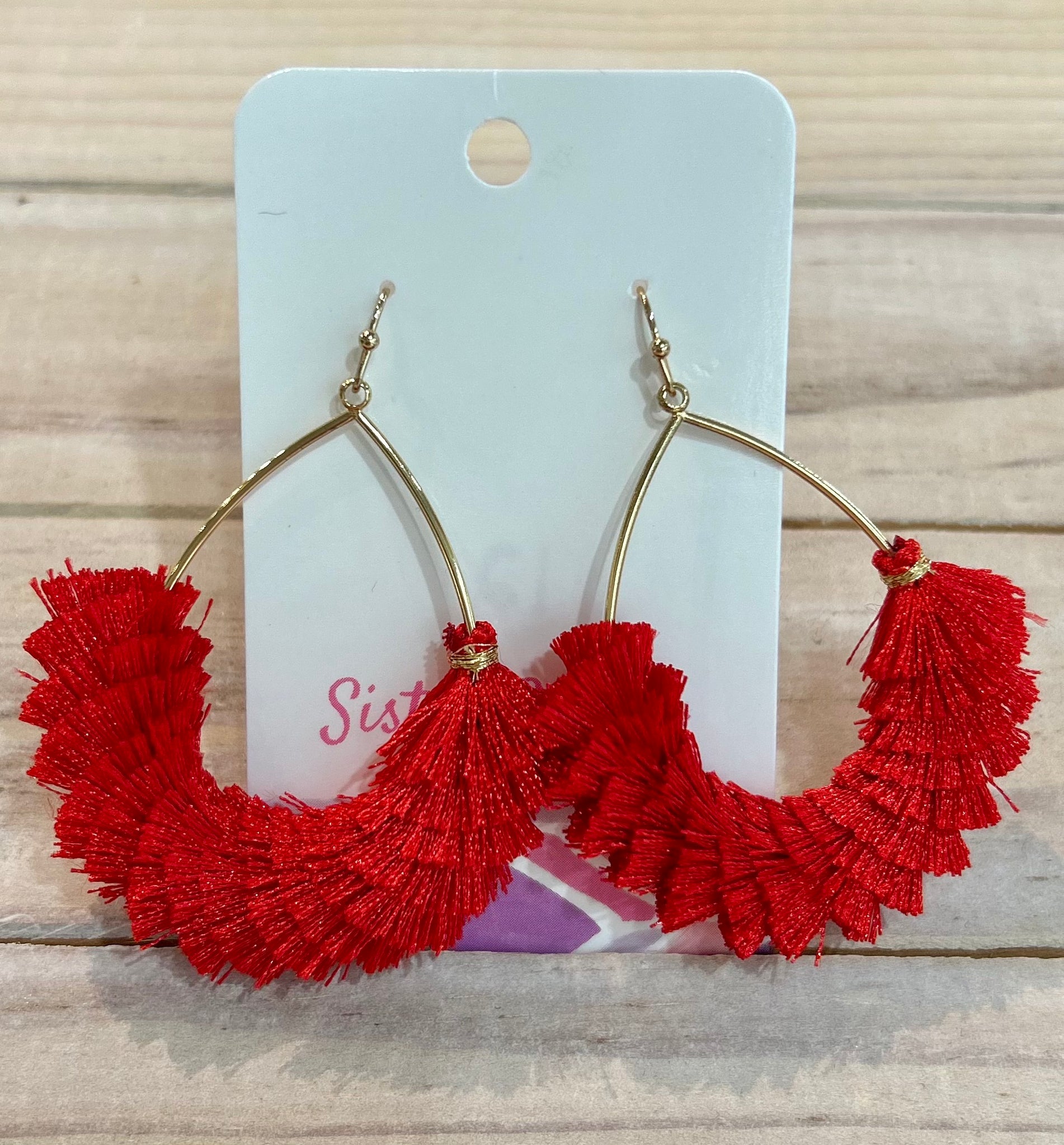 Textured Fringe Tassel Teardrop Earring Collection